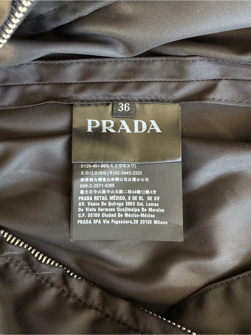 Prada Nylon Triangle Cropped Drawstring Zipper Pocket Bomber Jacket Coat Black - Picture 7 of 9